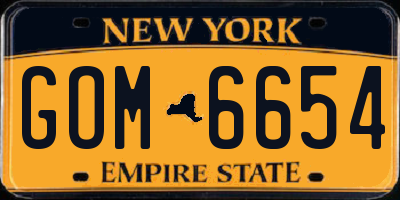 NY license plate GOM6654