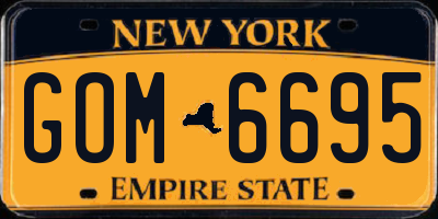 NY license plate GOM6695