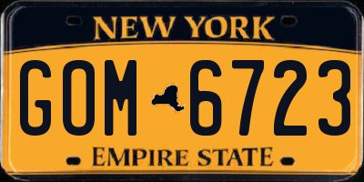 NY license plate GOM6723