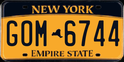 NY license plate GOM6744