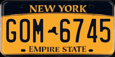 NY license plate GOM6745