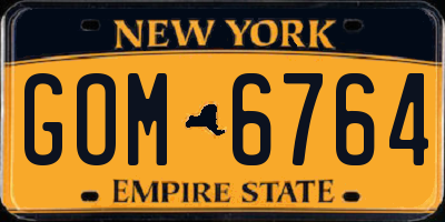 NY license plate GOM6764