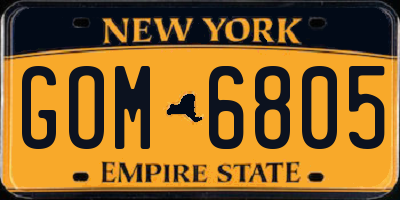 NY license plate GOM6805