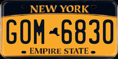 NY license plate GOM6830