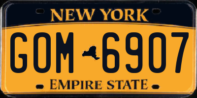 NY license plate GOM6907