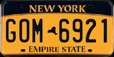 NY license plate GOM6921