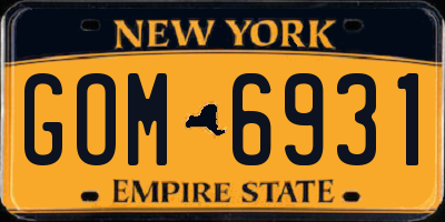 NY license plate GOM6931