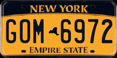 NY license plate GOM6972