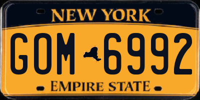 NY license plate GOM6992