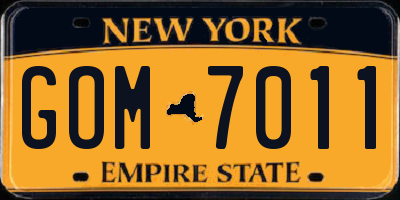 NY license plate GOM7011