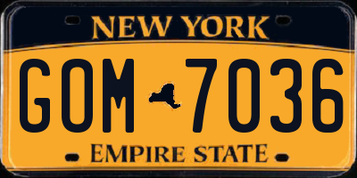 NY license plate GOM7036