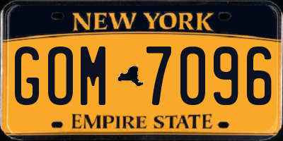 NY license plate GOM7096