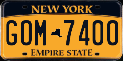 NY license plate GOM7400