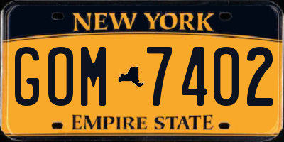 NY license plate GOM7402