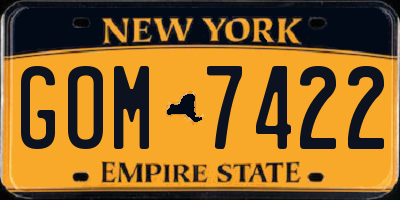 NY license plate GOM7422