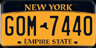 NY license plate GOM7440