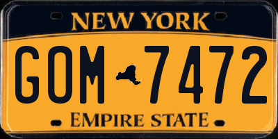 NY license plate GOM7472