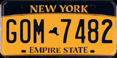 NY license plate GOM7482