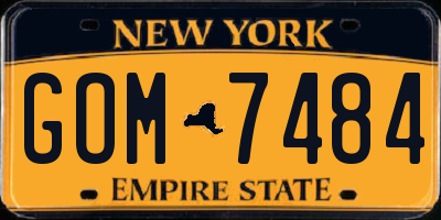 NY license plate GOM7484