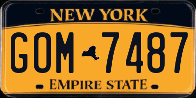 NY license plate GOM7487
