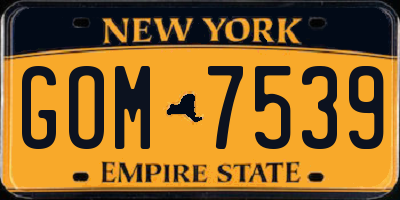 NY license plate GOM7539