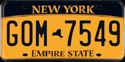 NY license plate GOM7549