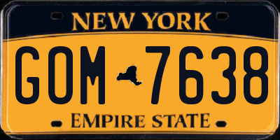 NY license plate GOM7638