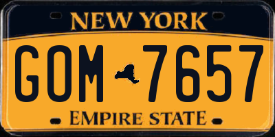 NY license plate GOM7657