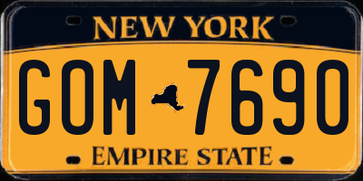 NY license plate GOM7690