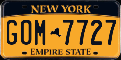 NY license plate GOM7727