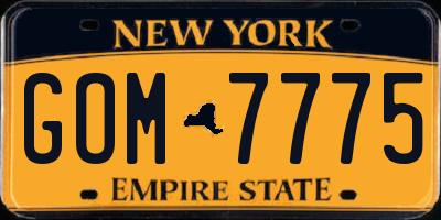 NY license plate GOM7775