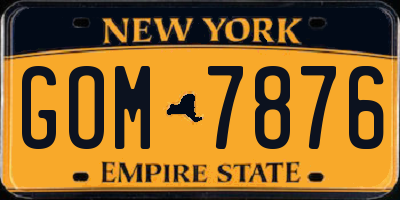 NY license plate GOM7876