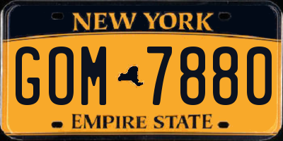 NY license plate GOM7880