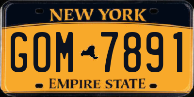 NY license plate GOM7891