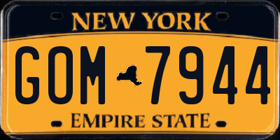 NY license plate GOM7944