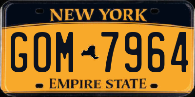 NY license plate GOM7964