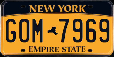 NY license plate GOM7969