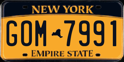 NY license plate GOM7991