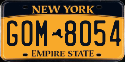 NY license plate GOM8054