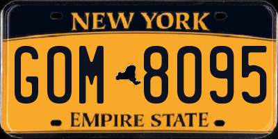 NY license plate GOM8095