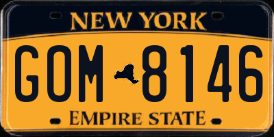 NY license plate GOM8146