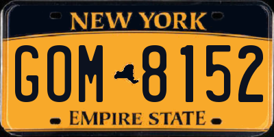 NY license plate GOM8152