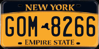 NY license plate GOM8266