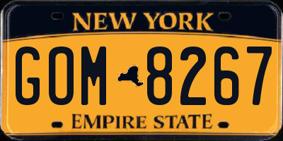 NY license plate GOM8267