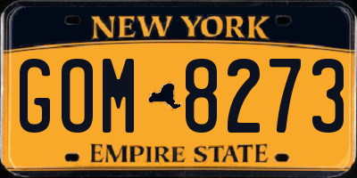 NY license plate GOM8273