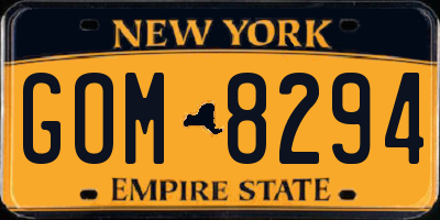 NY license plate GOM8294