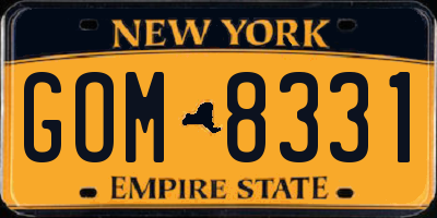 NY license plate GOM8331