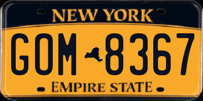 NY license plate GOM8367