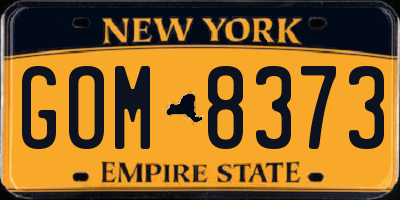 NY license plate GOM8373