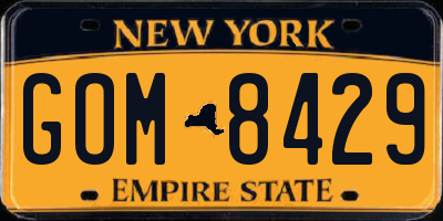 NY license plate GOM8429